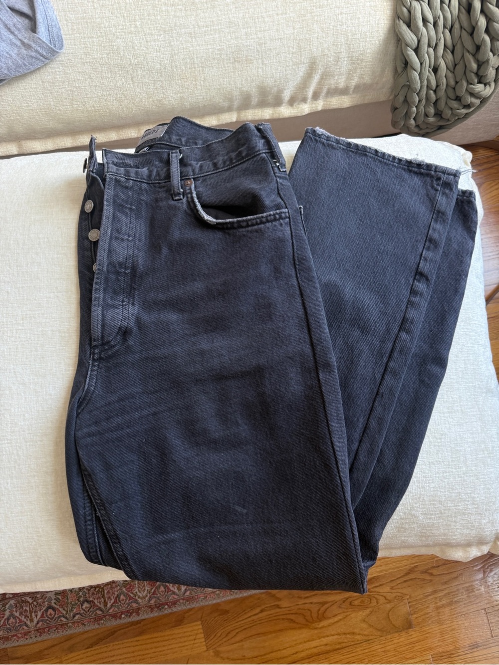 Agolde women Straight Black Washed Jeans